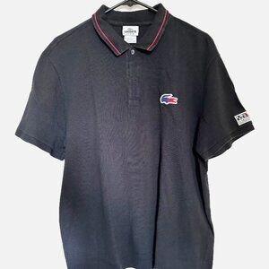 Lacoste Men's Red/Blue Designed Patch Collared Button Polo 100% cotton XL